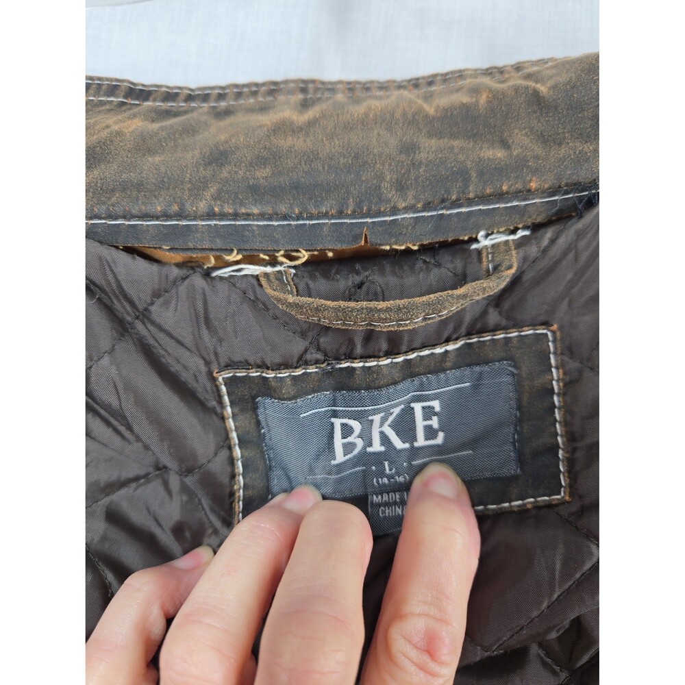 BKE Antiqued Brown Jacket From Buckle Boys Large Leather Look Full Zip***READ*** - Picture 8 of 10
